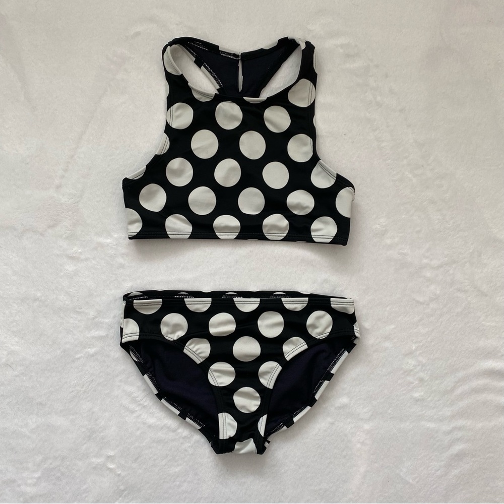 GAP Girls racerback, navy and white polkadot bikini size M (8)